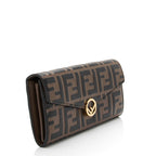 Fendi FF Embossed Leather F is Fendi Continental Wallet (SHF-WjgAL8)