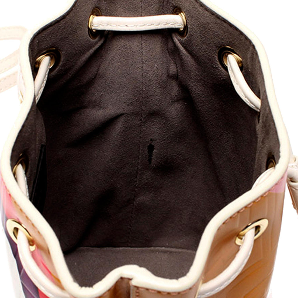 Fendi FF Embossed Striped Mini Mon Tresor Bucket Bag (SHG-ryQxMo)