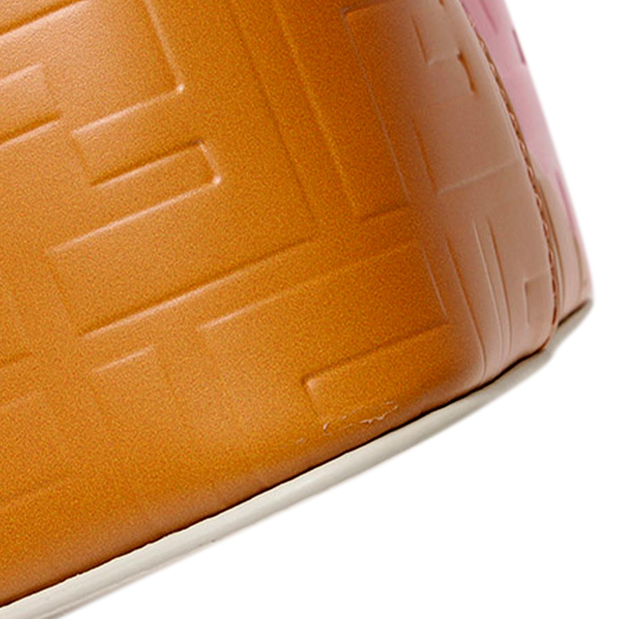 Fendi FF Embossed Striped Mini Mon Tresor Bucket Bag (SHG-ryQxMo)