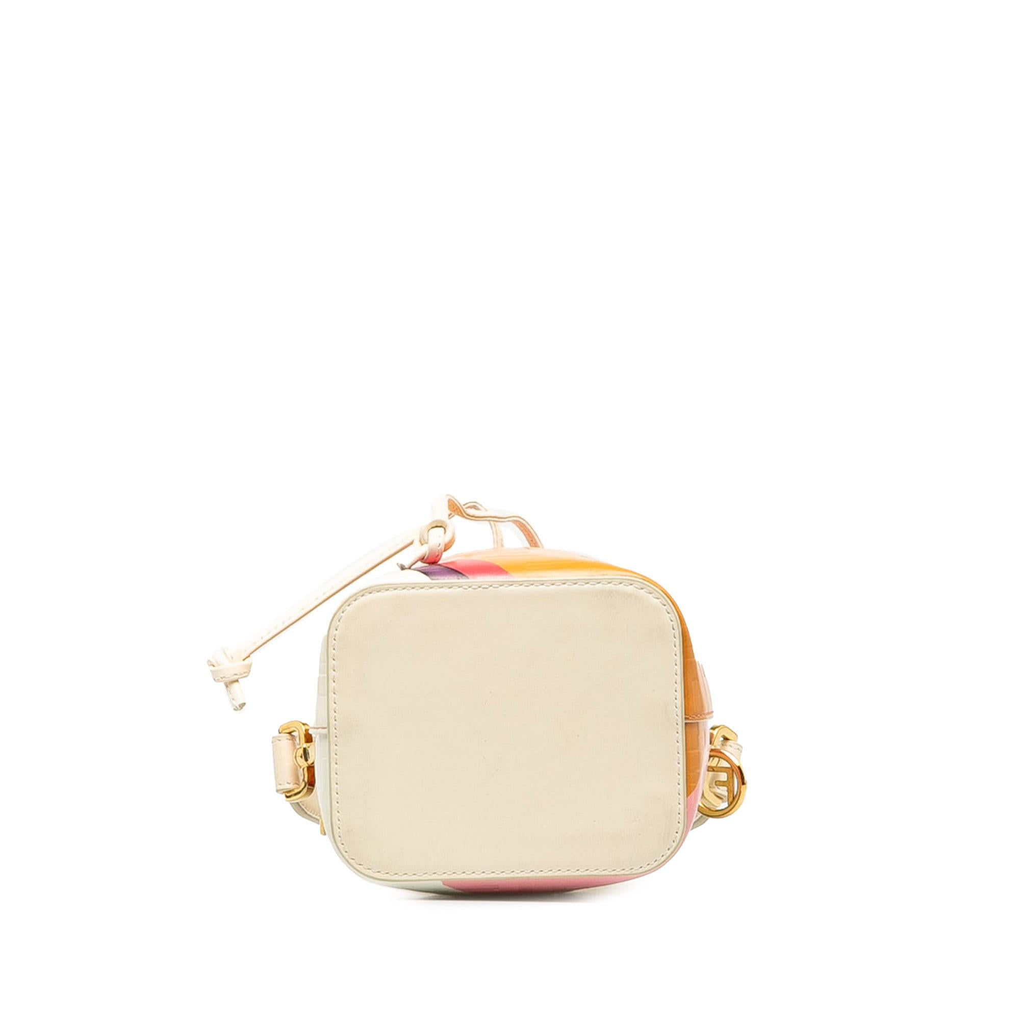Fendi FF Embossed Striped Mini Mon Tresor Bucket Bag (SHG-JrQugA)