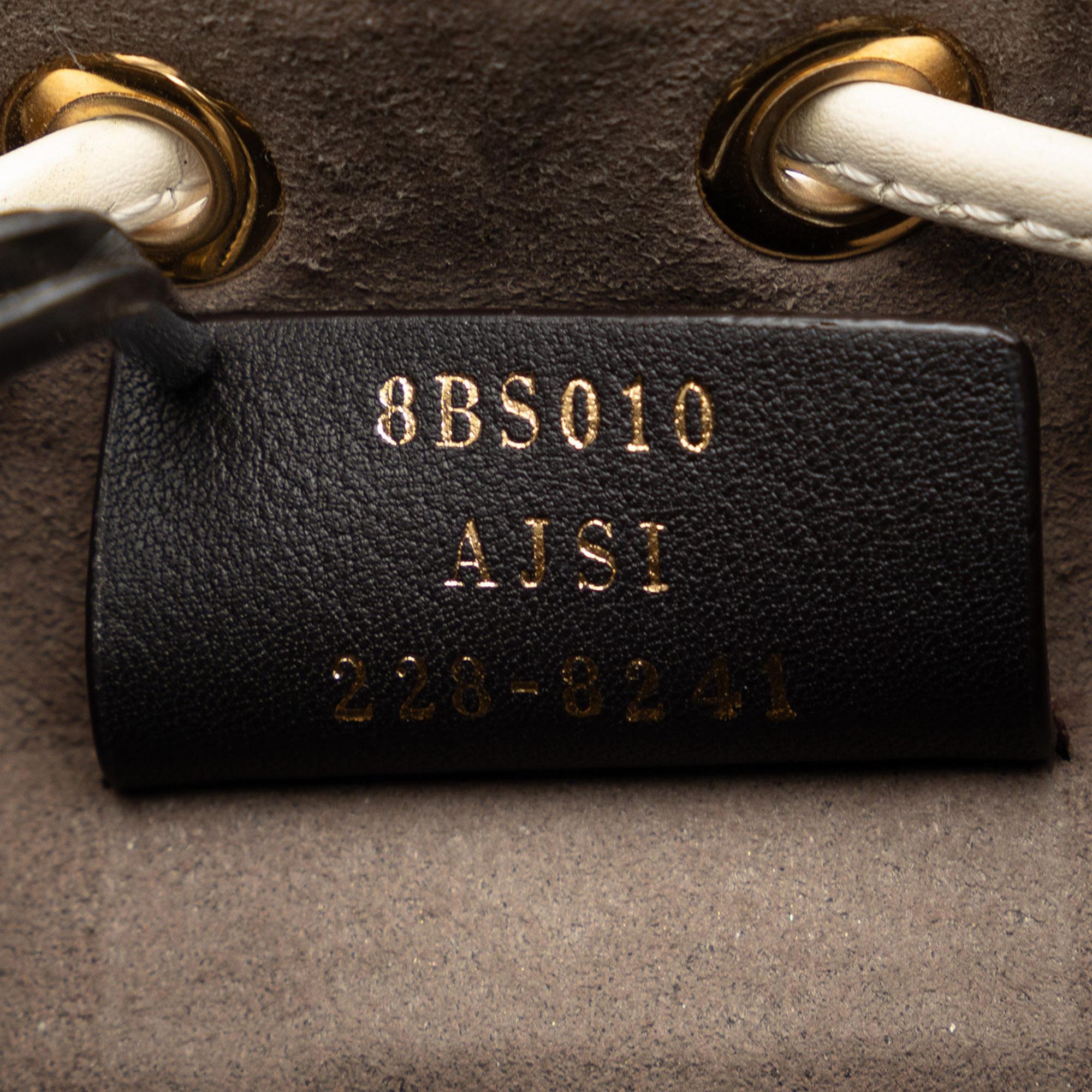 Fendi FF Embossed Striped Mini Mon Tresor Bucket Bag (SHG-JrQugA)