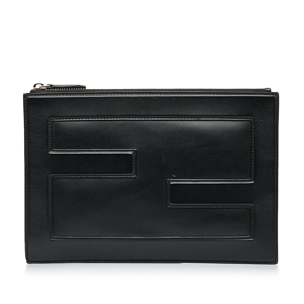 Fendi FF Leather Zip Clutch (SHG-Pnk2mm)