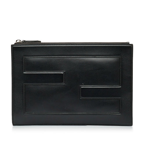Fendi FF Leather Zip Clutch (SHG-Pnk2mm)
