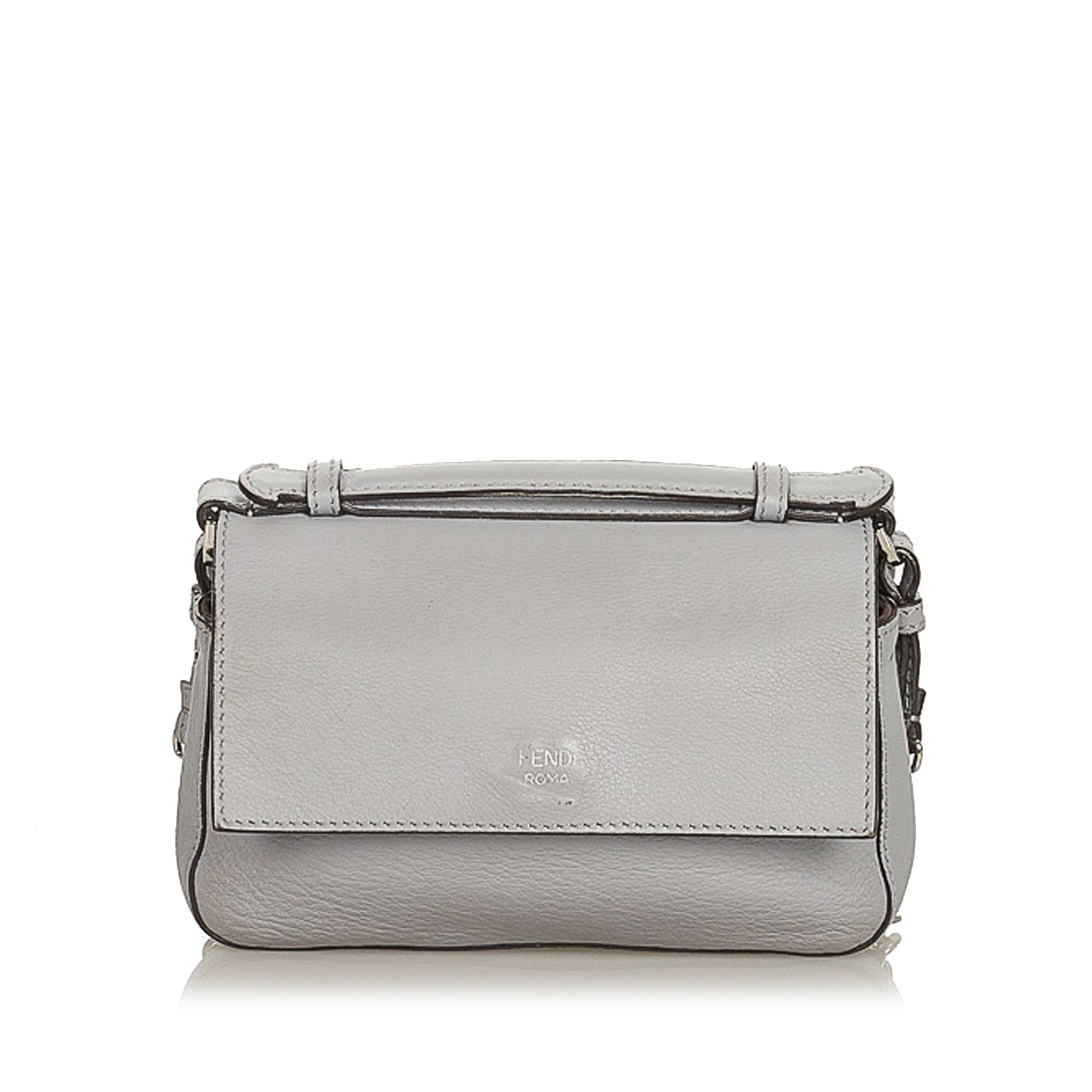 Fendi FF Lock Leather Satchel (SHG-26242)