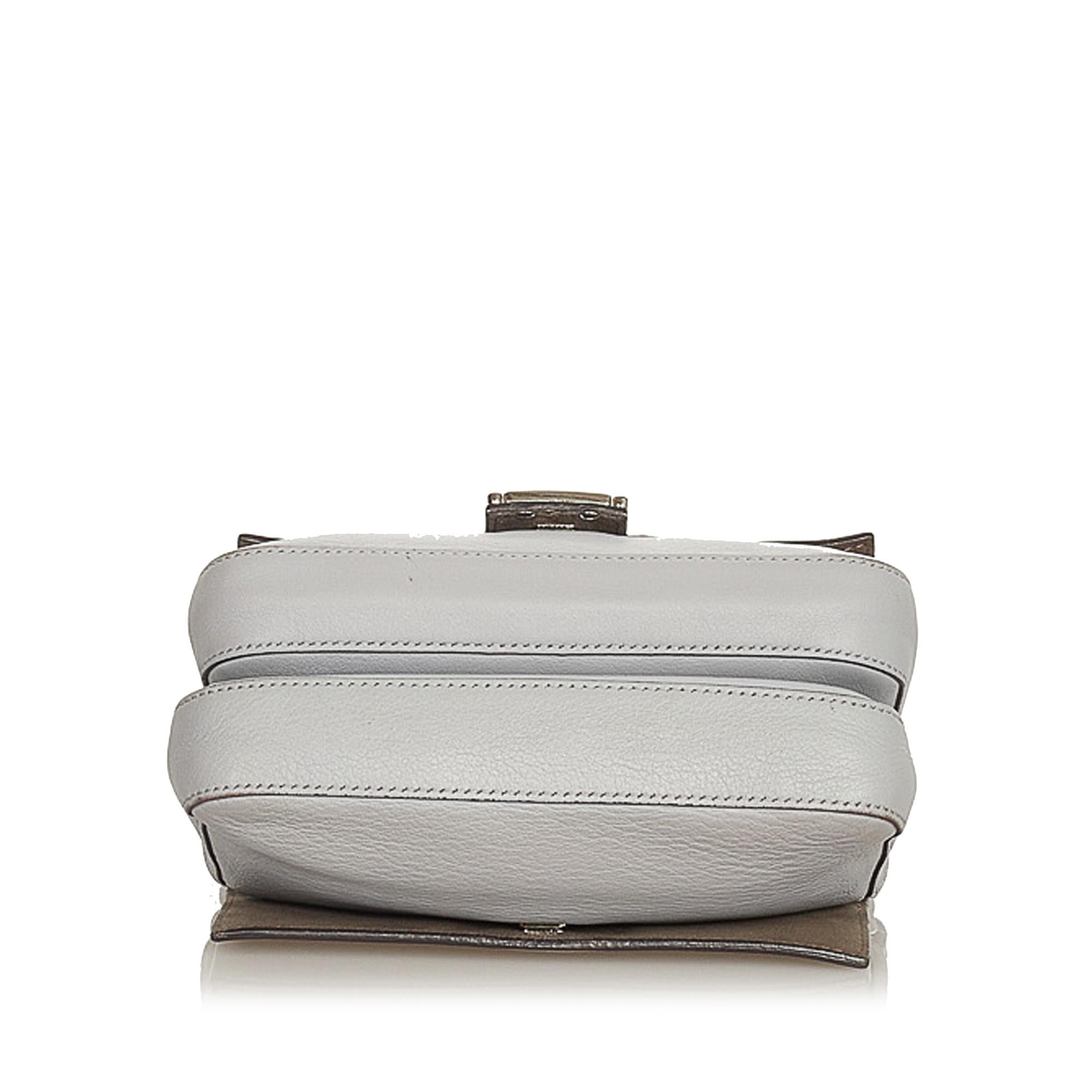 Fendi FF Lock Leather Satchel (SHG-26242)