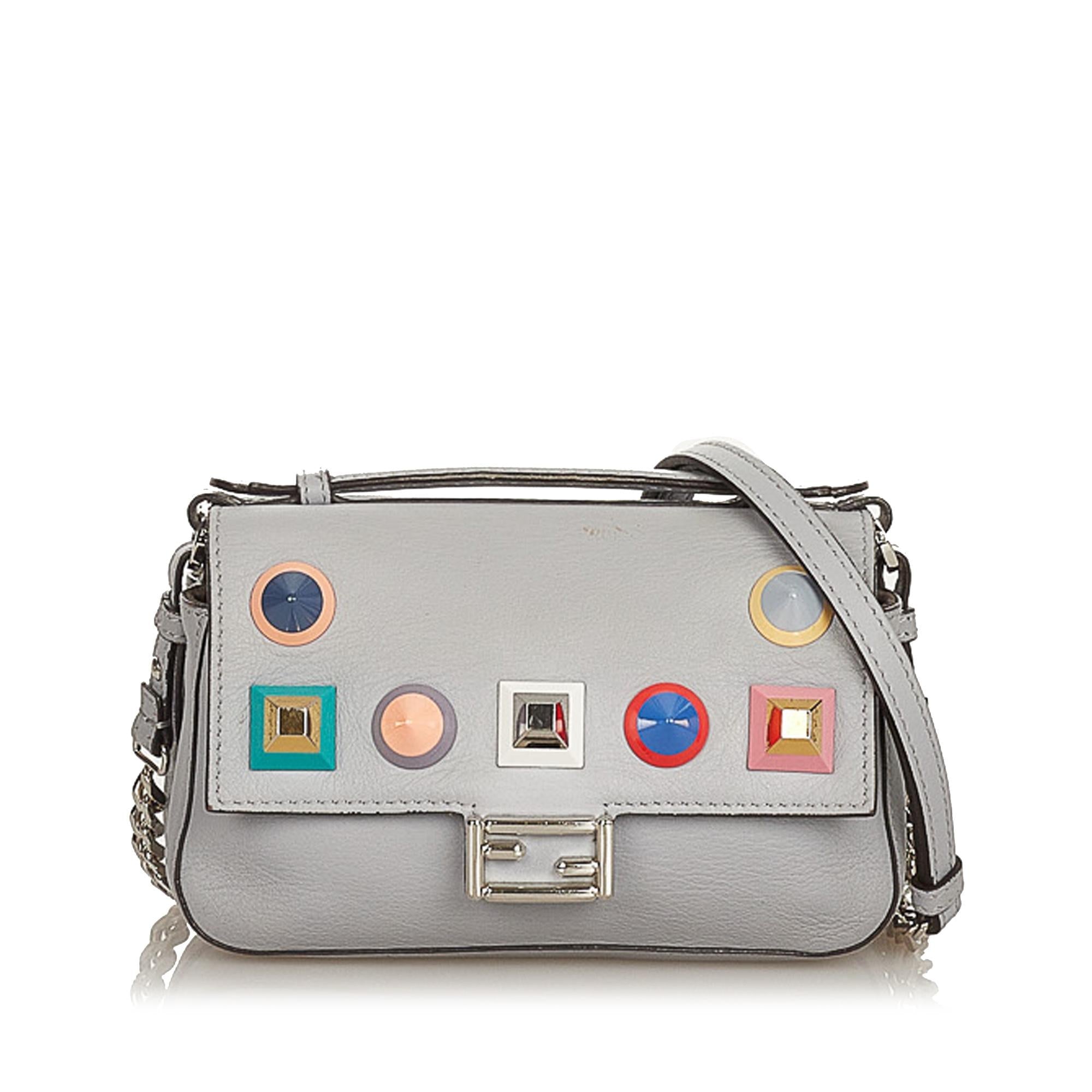 Fendi FF Lock Leather Satchel (SHG-26242)