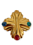 Fendi FF Logo 24k Gold Plated Gripoix Clipon Earrings