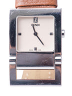 Fendi FF Logo Salleria Leather Watch Brown
