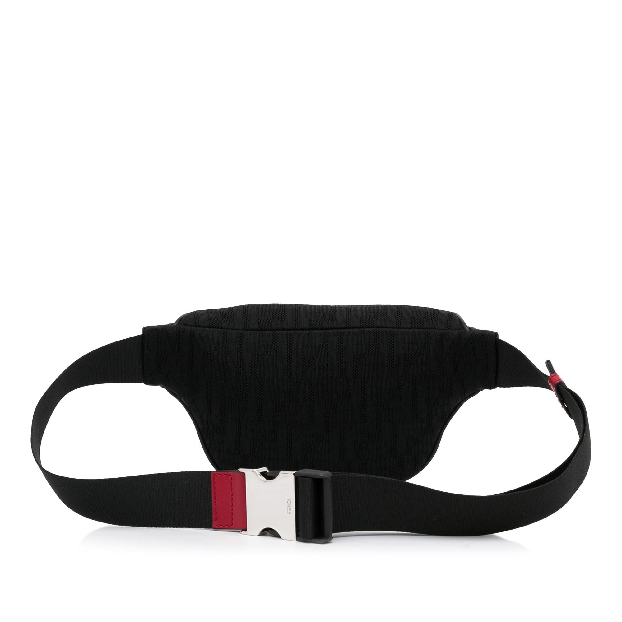 Fendi FF Neoprene Vitello Grace Perforated Pocket Belt Bag (SHG-LkWlOh)