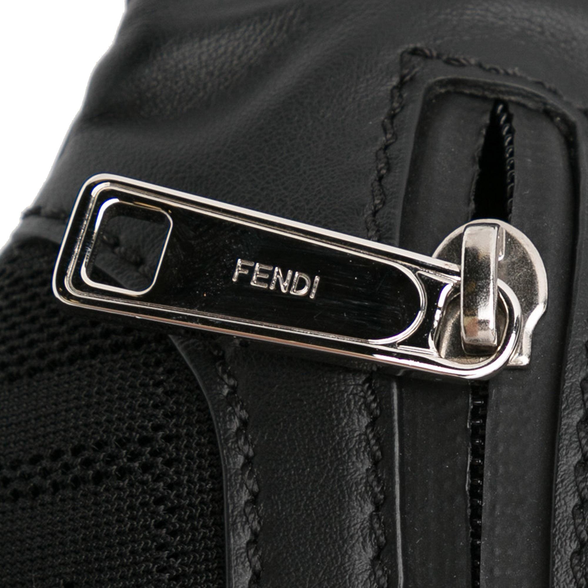 Fendi FF Neoprene Vitello Grace Perforated Pocket Belt Bag (SHG-LkWlOh)