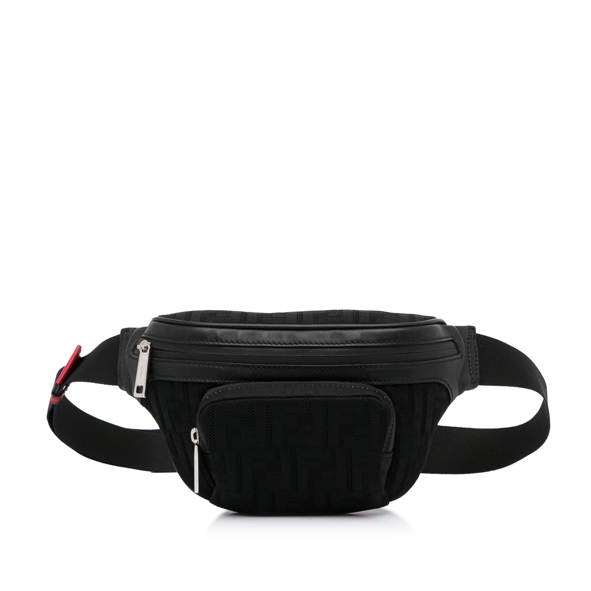 Fendi FF Neoprene Vitello Grace Perforated Pocket Belt Bag (SHG-LkWlOh)