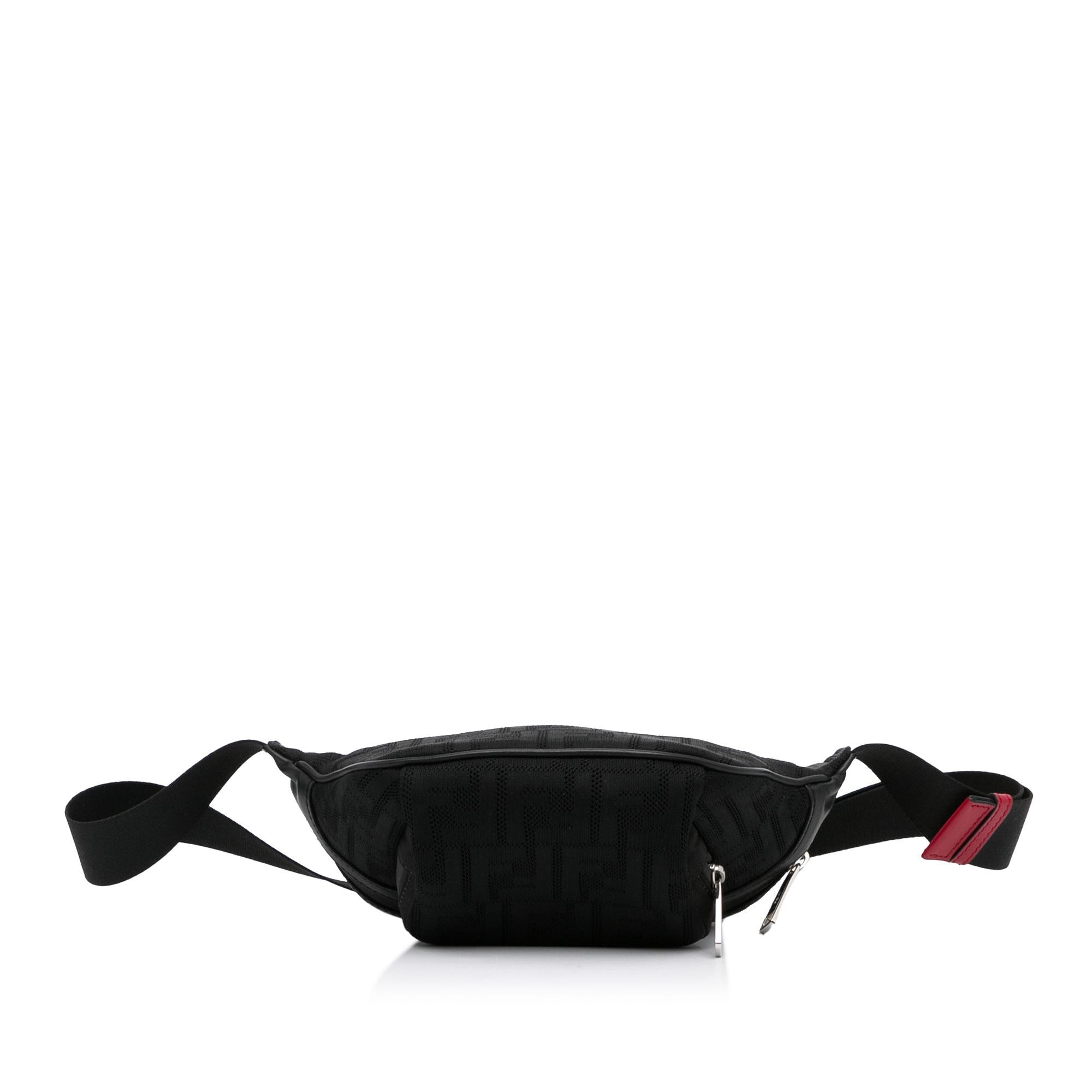 Fendi FF Neoprene Vitello Grace Perforated Pocket Belt Bag (SHG-LkWlOh)