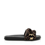 Fendi Satin FF Feel Slides - Size 8 / 38 (SHF-RuHXur)