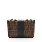 Fendi FF Spalmati 1974 Double F Mini Shoulder Bag (SHF-CKdmaW)