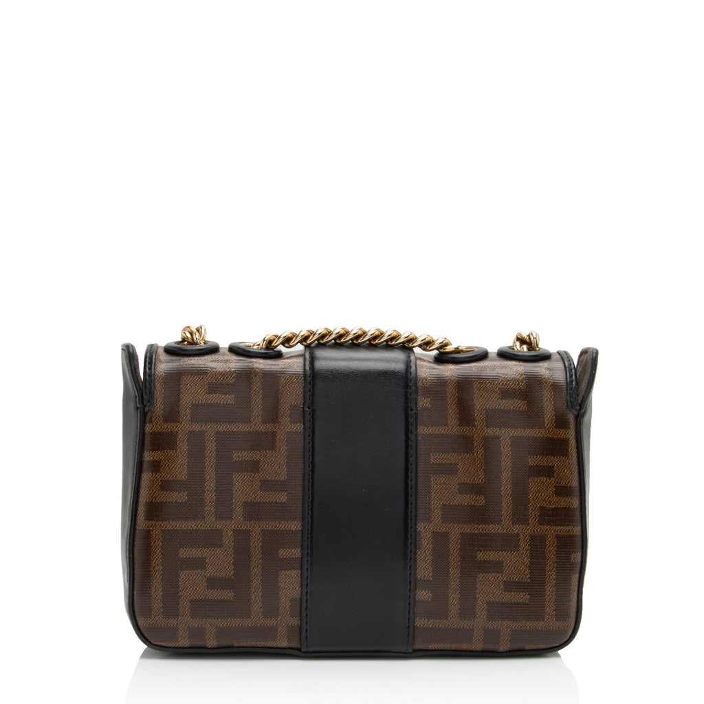 Fendi FF Spalmati 1974 Double F Mini Shoulder Bag (SHF-dtq1XP)