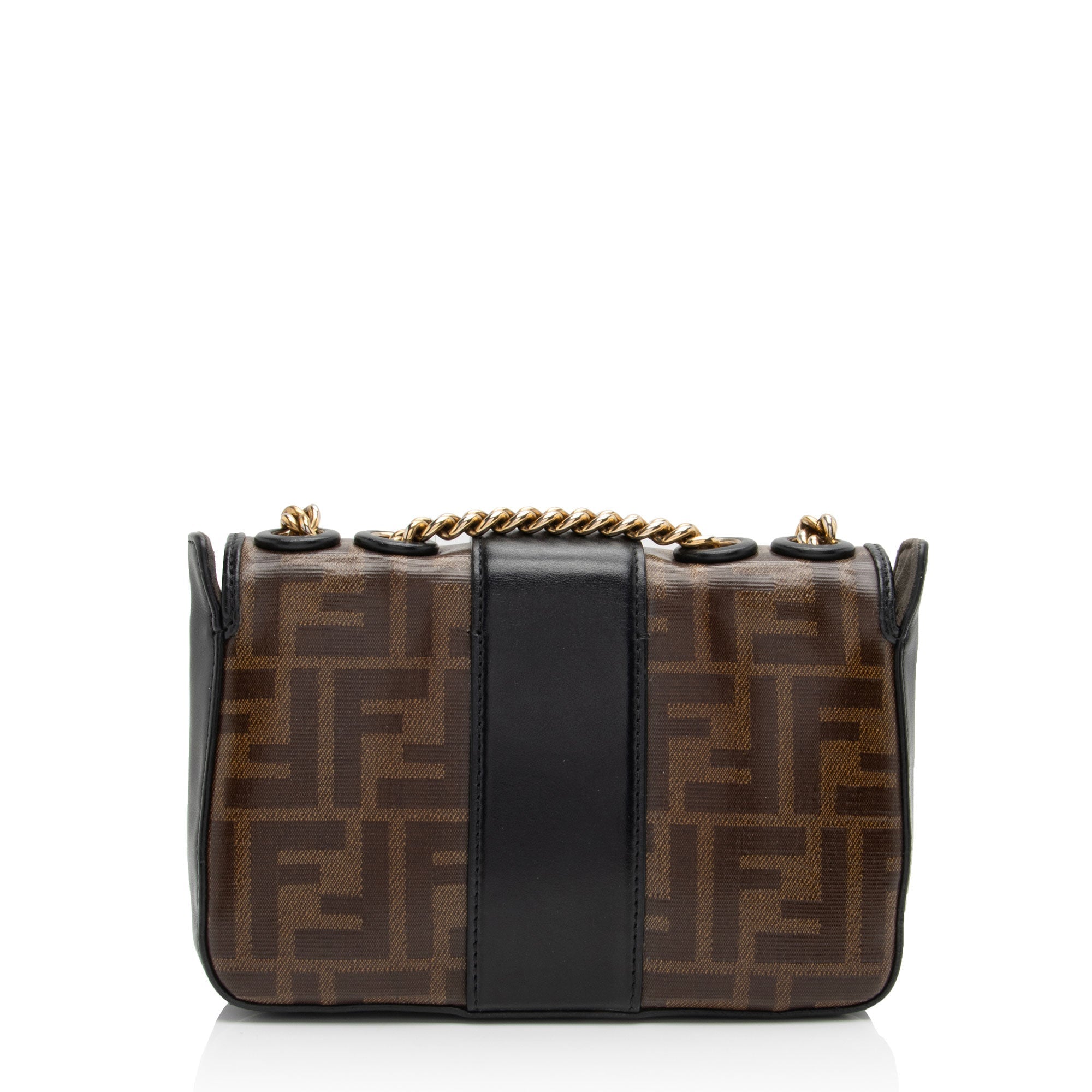 Fendi FF Spalmati 1974 Double F Mini Shoulder Bag (SHF-dtq1XP)