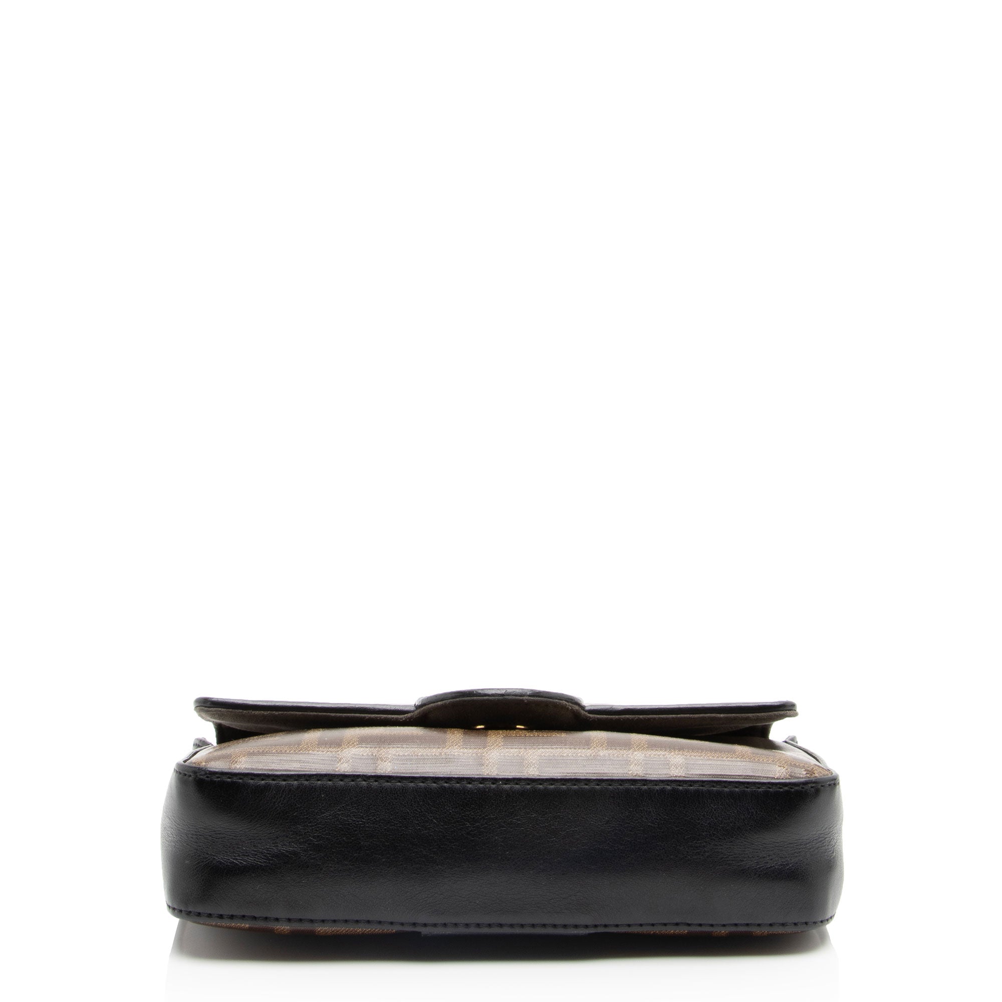 Fendi FF Spalmati 1974 Double F Mini Shoulder Bag (SHF-dtq1XP)