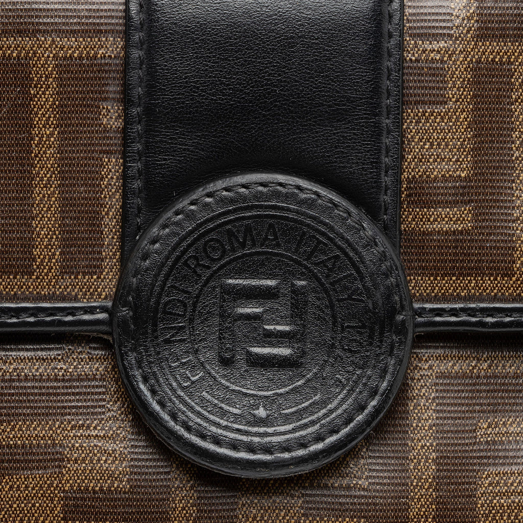 Fendi FF Spalmati 1974 Double F Mini Shoulder Bag (SHF-dtq1XP)