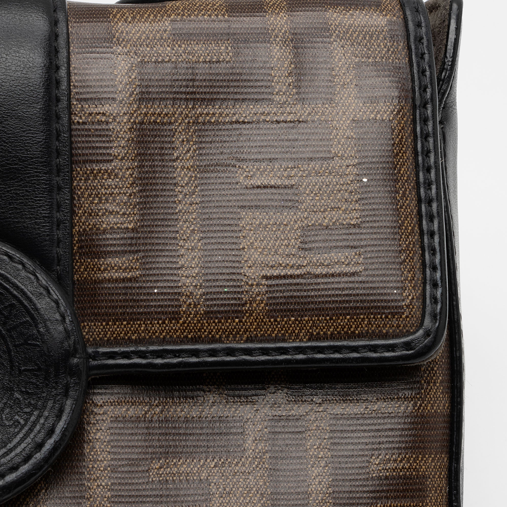 Fendi FF Spalmati 1974 Double F Mini Shoulder Bag (SHF-dtq1XP)