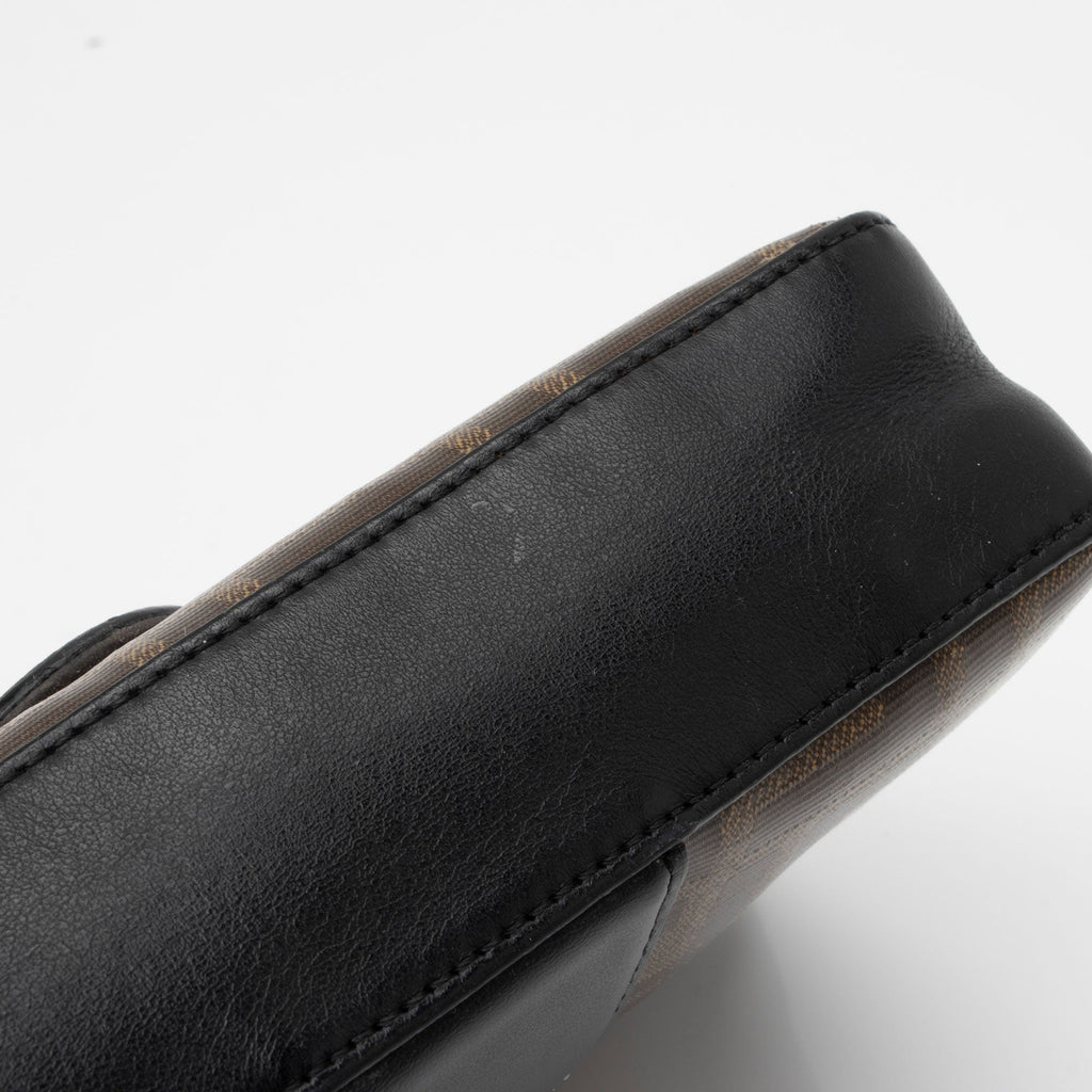 Fendi FF Spalmati 1974 Double F Mini Shoulder Bag (SHF-dtq1XP)