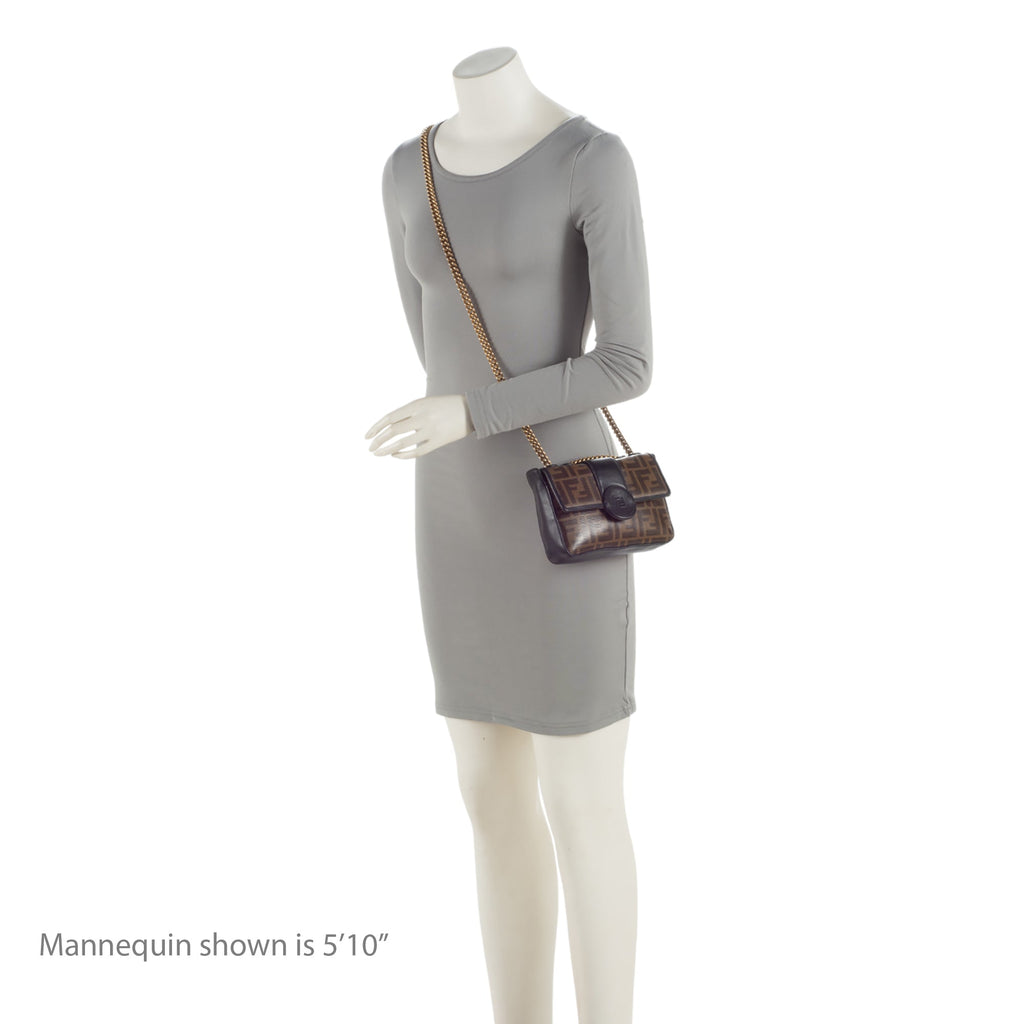Fendi FF Spalmati 1974 Double F Mini Shoulder Bag (SHF-dtq1XP)