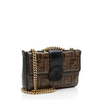 Fendi FF Spalmati 1974 Double F Mini Shoulder Bag (SHF-dtq1XP)