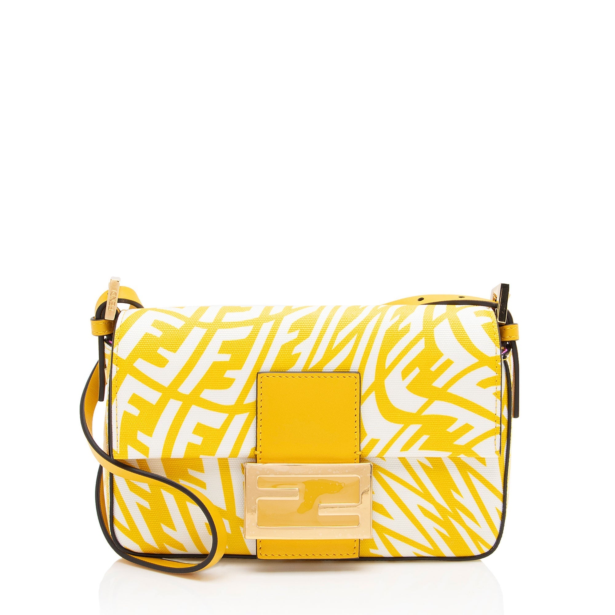Fendi x Sara Coleman Leather FF Vertigo 1997 Baguette Mini Shoulder Bag (SHF-jmBS2I)
