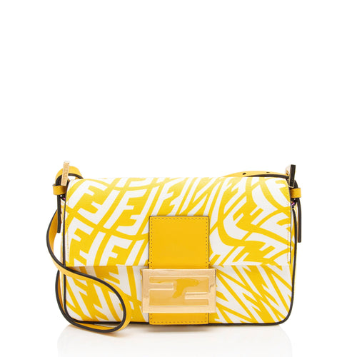 Fendi x Sara Coleman Leather FF Vertigo 1997 Baguette Mini Shoulder Bag (SHF-jmBS2I)