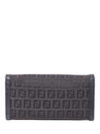Fendi FF Zucca Flap Wallet Black Silver