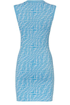 FENDI Summer Vertigo Blue Logo Dress