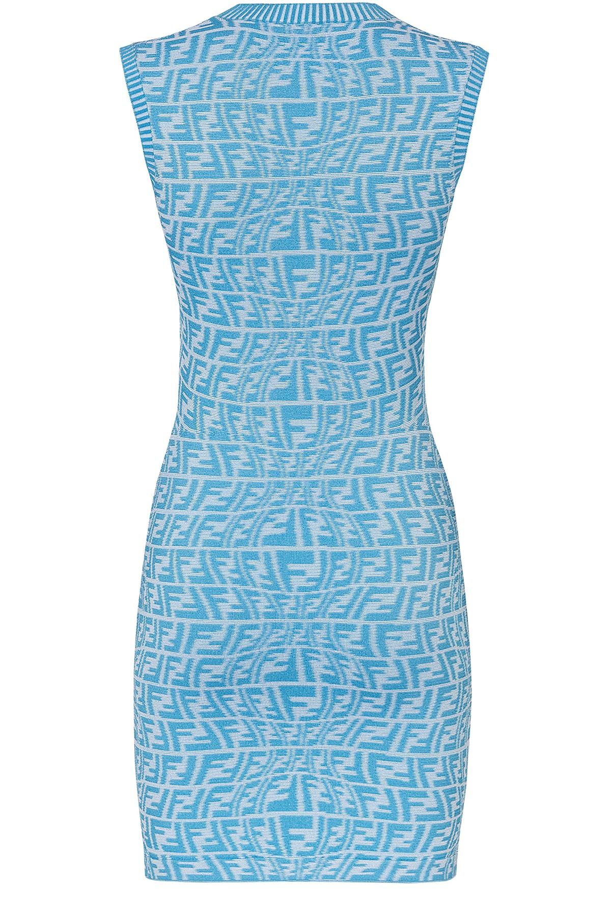 FENDI Summer Vertigo Blue Logo Dress
