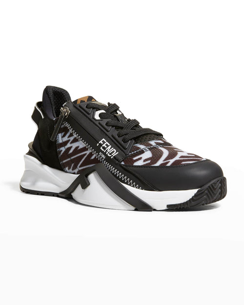 Fendi Flow FF Side-Zip Trainer Sneakers