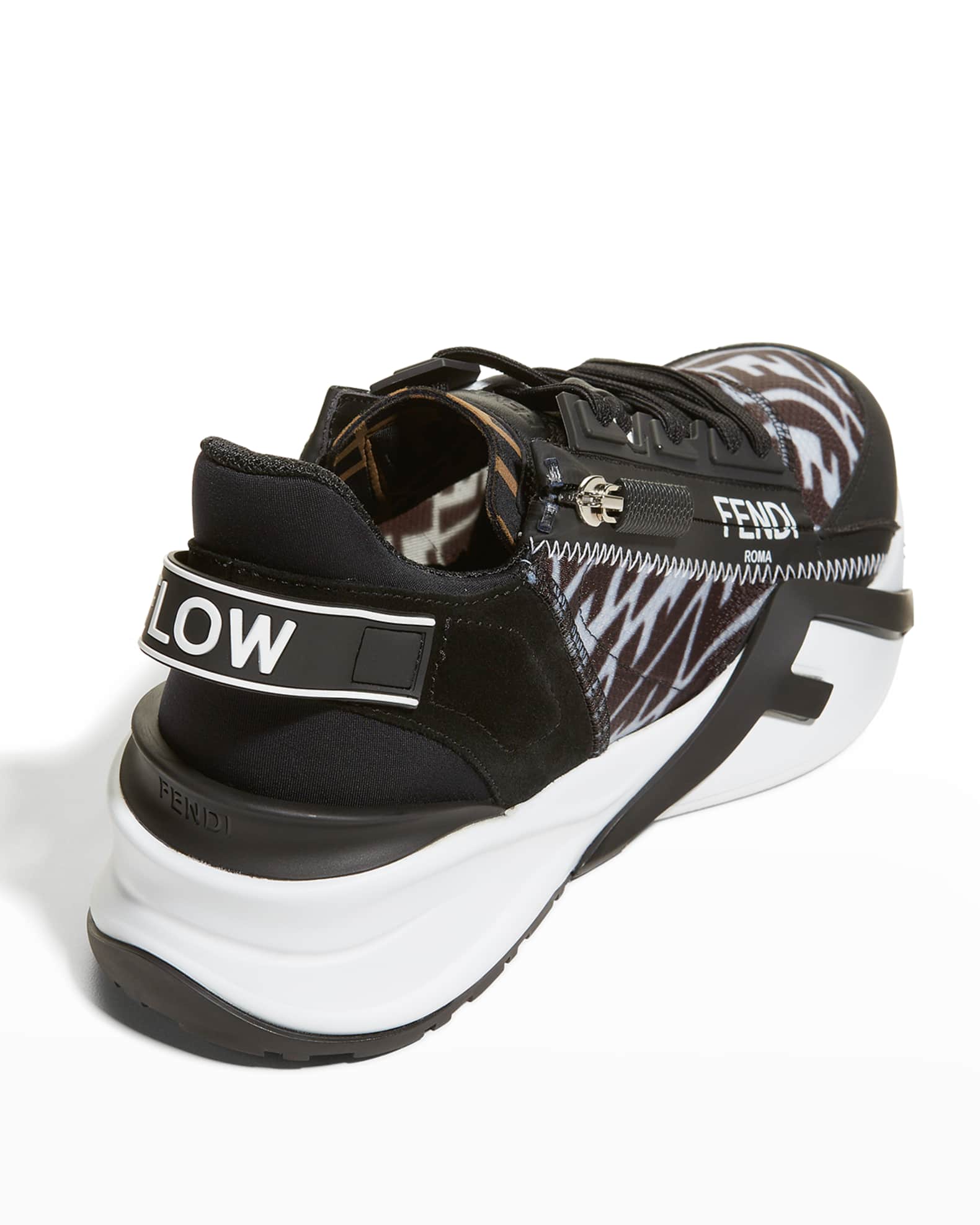 Fendi Flow FF Side-Zip Trainer Sneakers