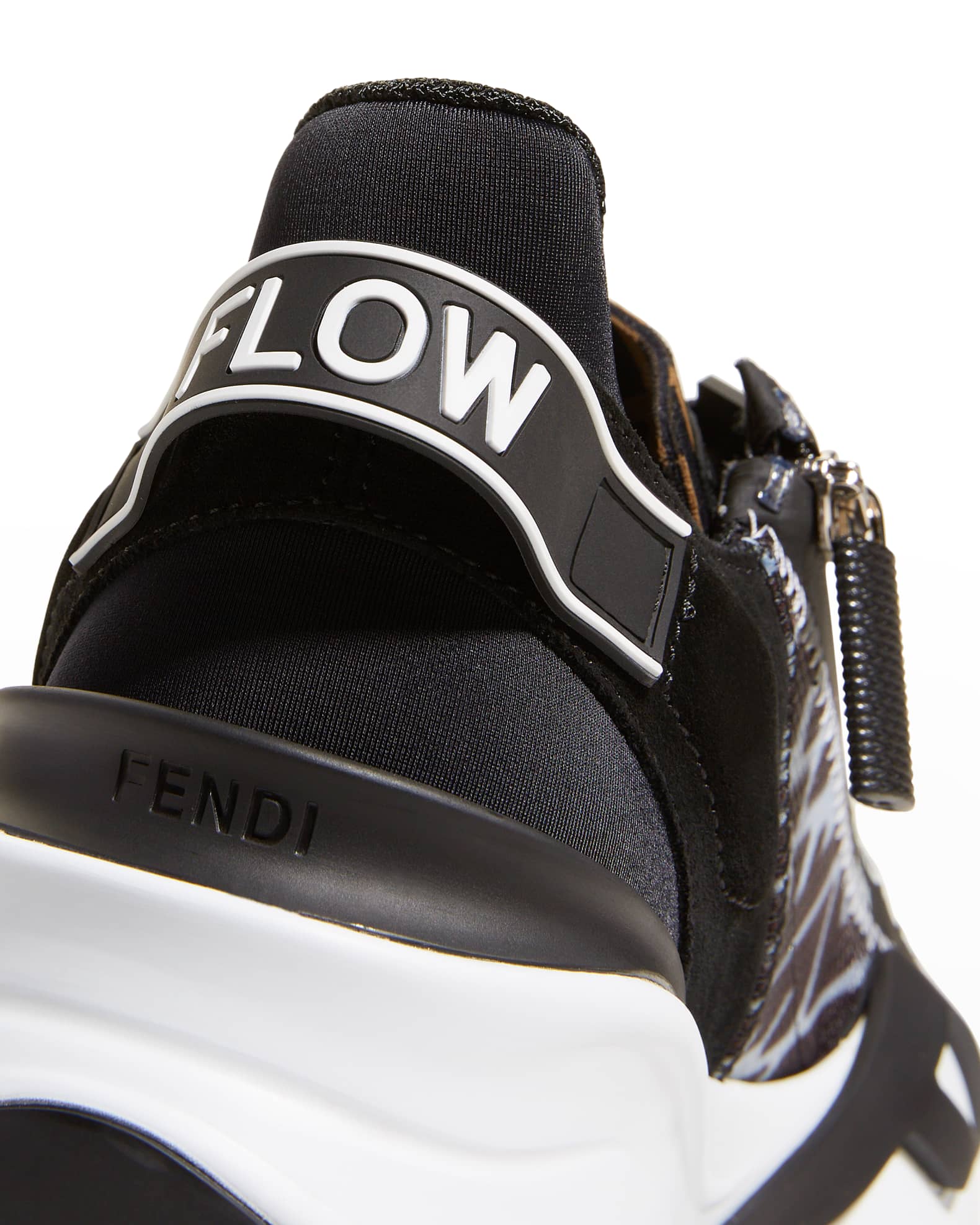 Fendi Flow FF Side-Zip Trainer Sneakers