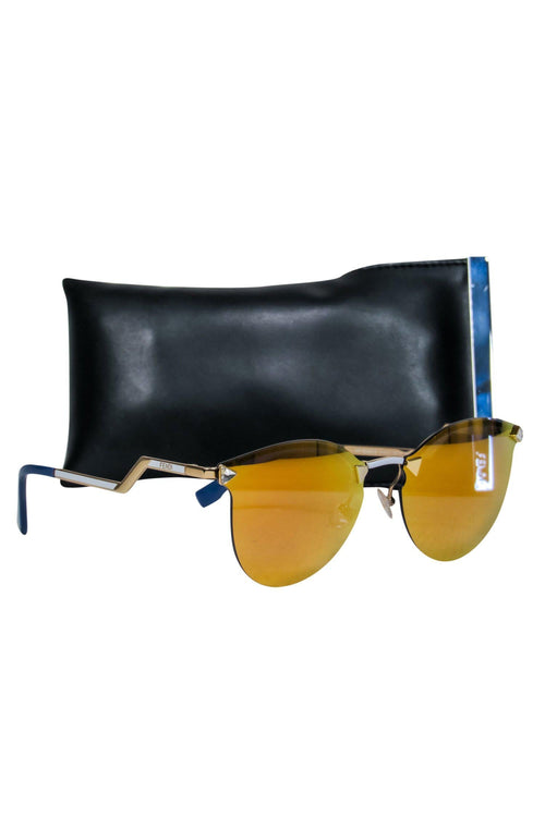 Fendi - Gold Reflective Wayfarer-Style Sunglasses