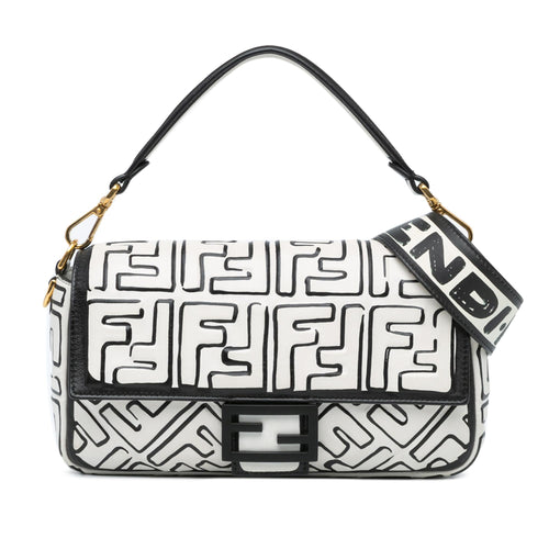 Fendi Joshua Vides California Sky Medium Embossed Baguette Satchel (SHG-RIAO8l)