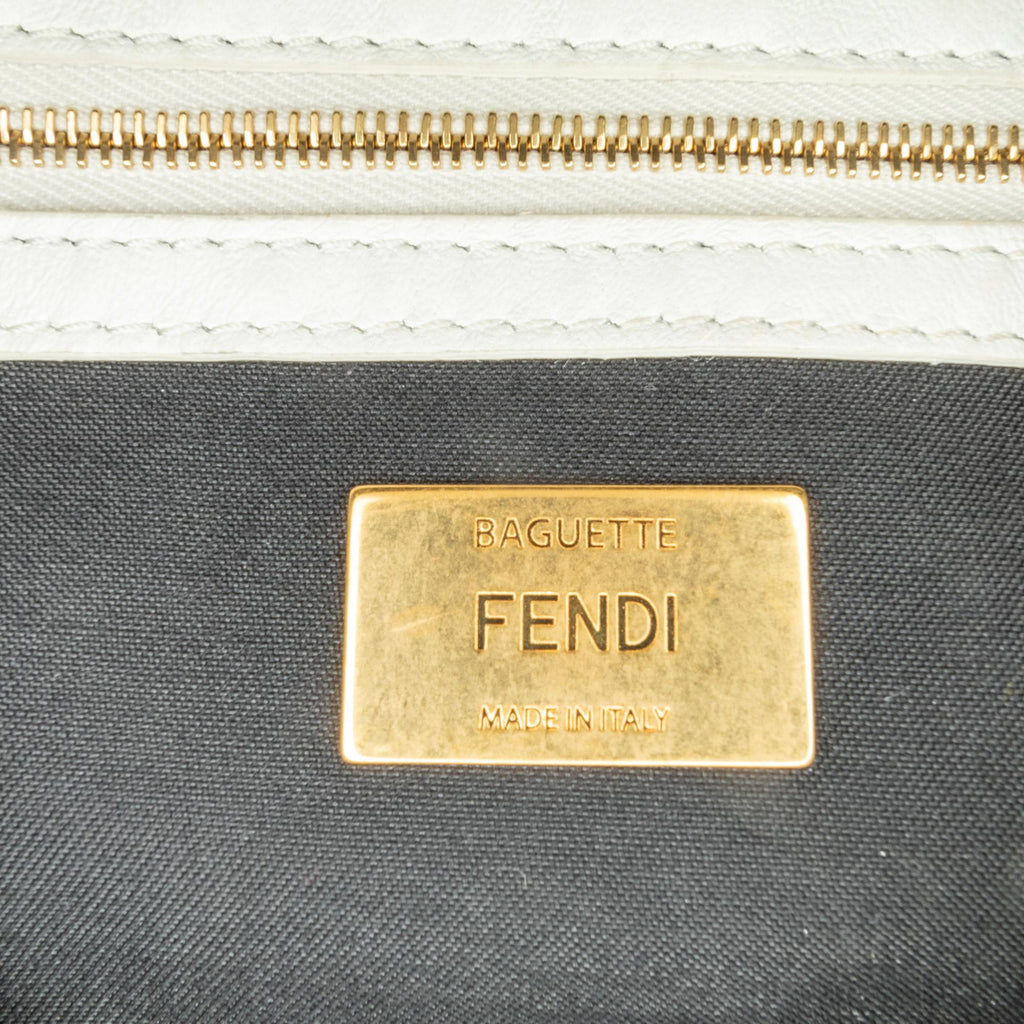 Fendi Joshua Vides California Sky Medium Embossed Baguette Satchel (SHG-RIAO8l)