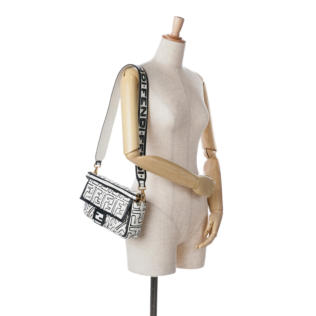 Fendi Joshua Vides California Sky Medium Embossed Baguette Satchel (SHG-RIAO8l)