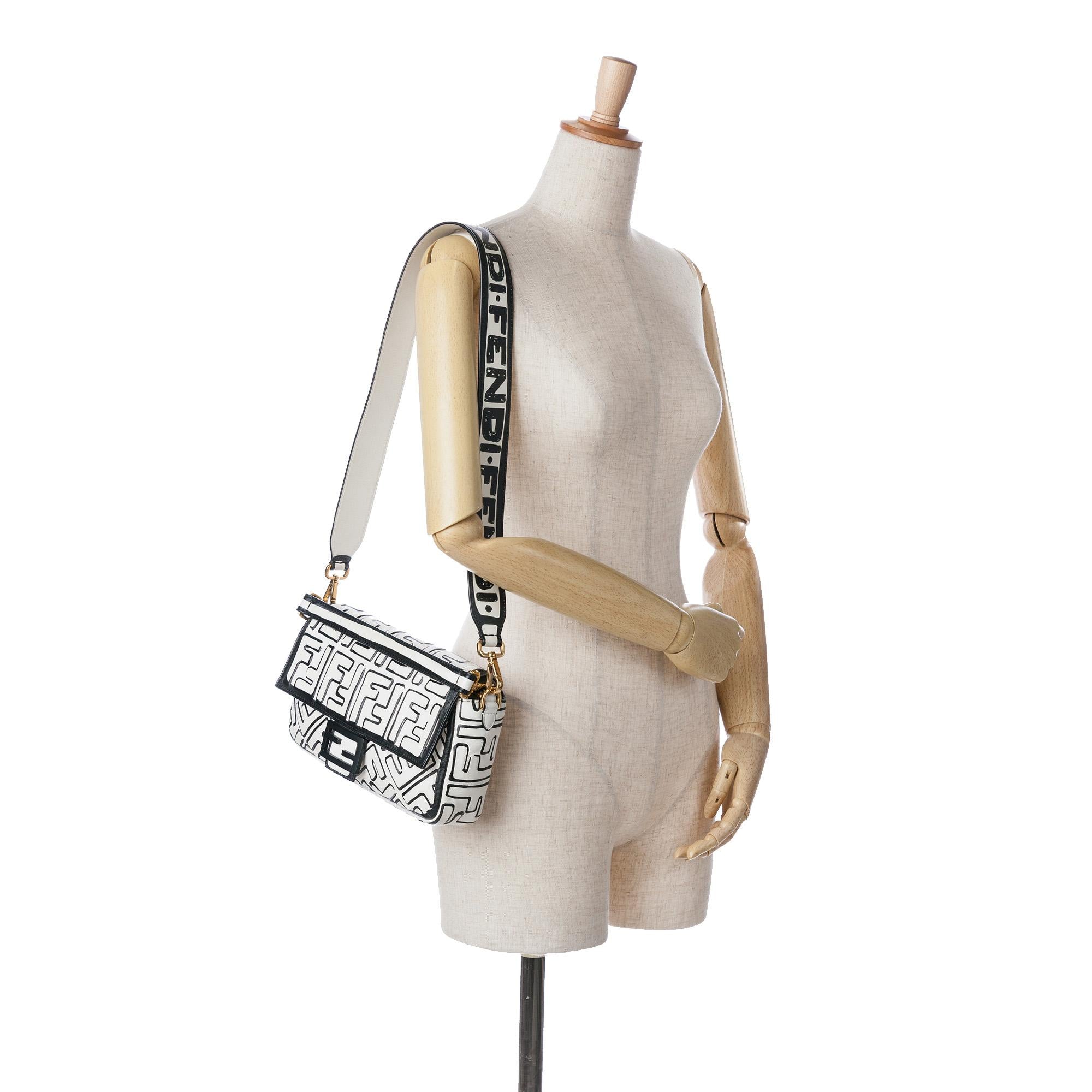 Fendi Joshua Vides California Sky Medium Embossed Baguette Satchel (SHG-RIAO8l)