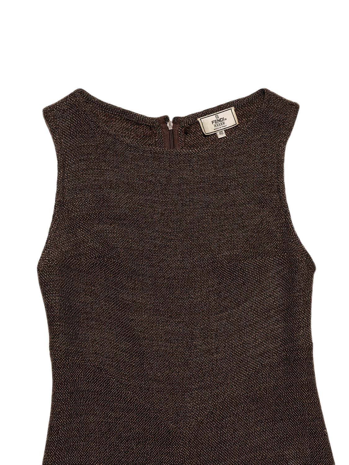 Fendi Knitted Maxi Dress Brown