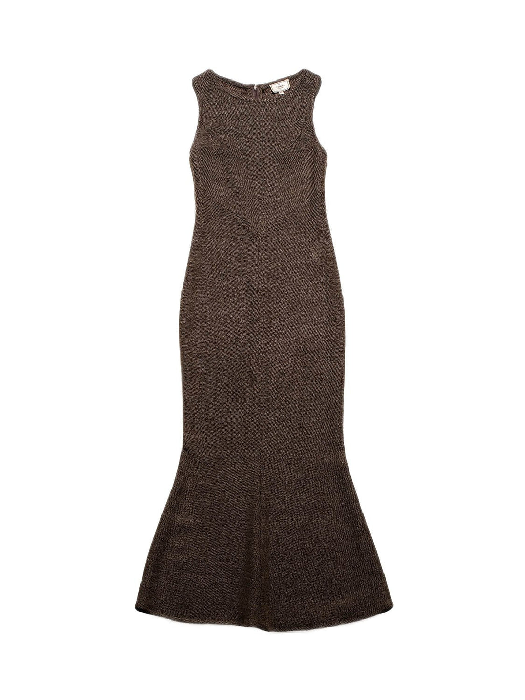 Fendi Knitted Maxi Dress Brown