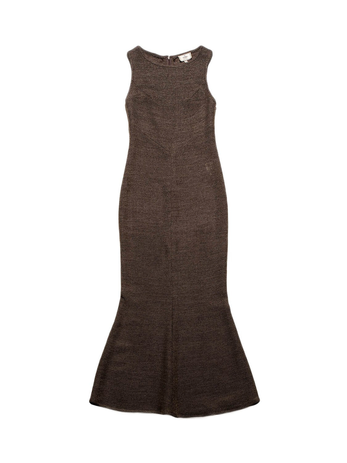 Fendi Knitted Maxi Dress Brown