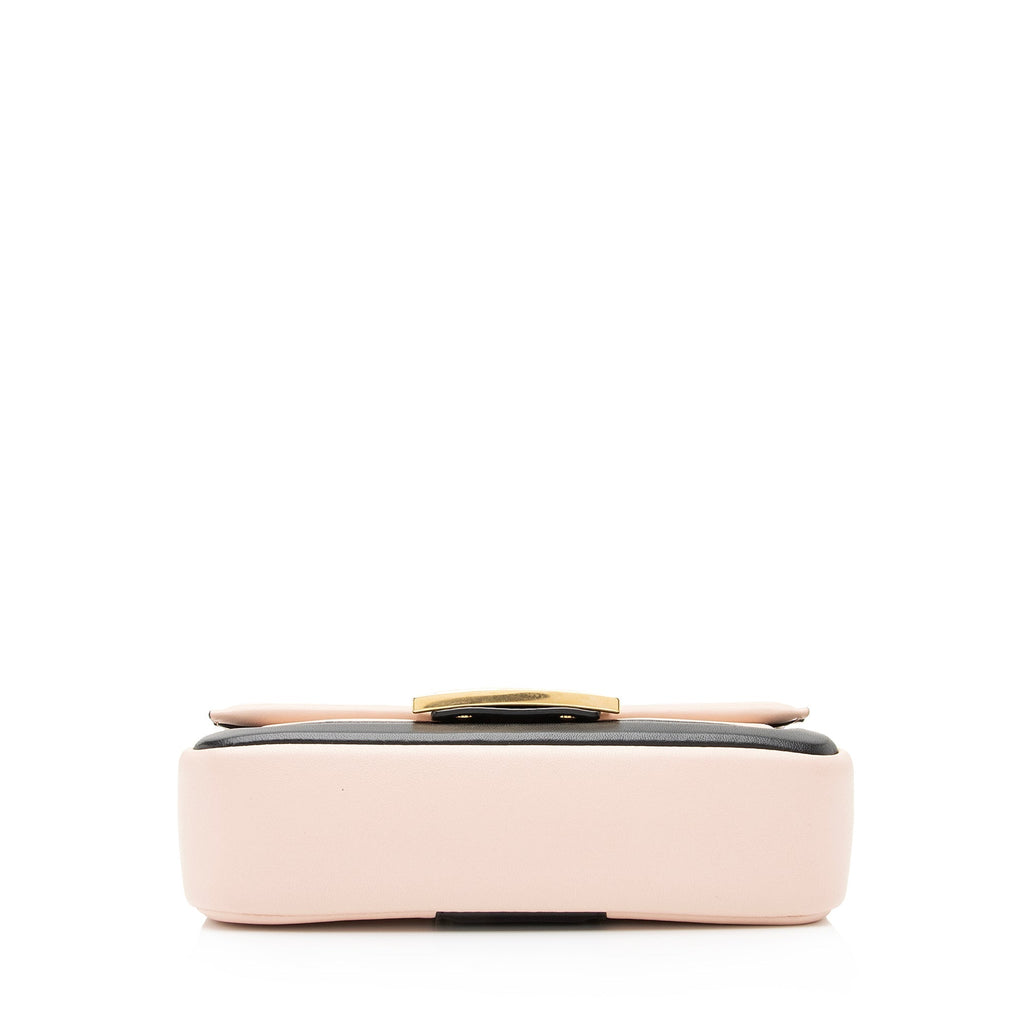 Fendi Lambskin Bi Color Baguette Mini Chain Bag (SHF-23605)