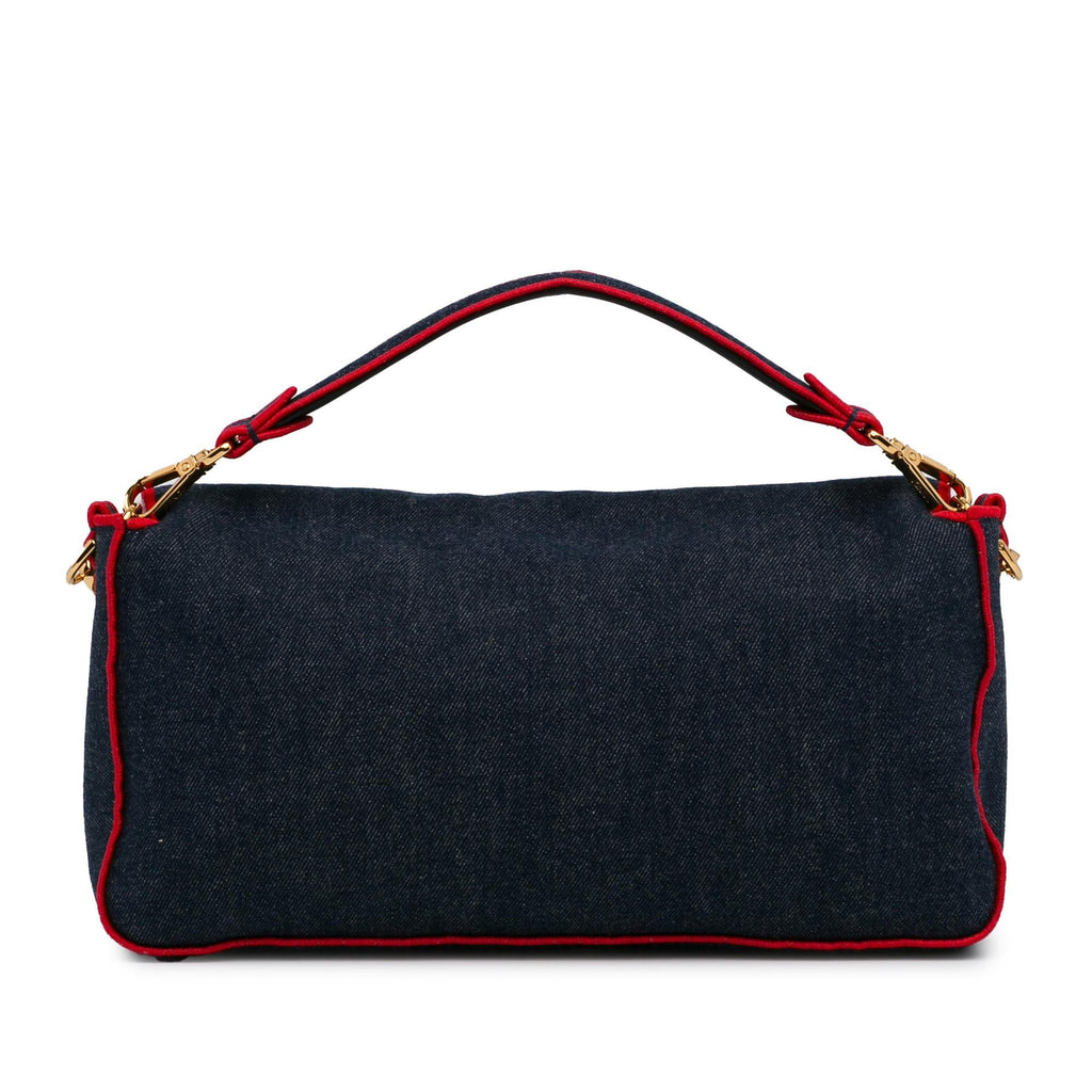 Fendi Large Denim Baguette Satchel (SHG-oOuzqA)