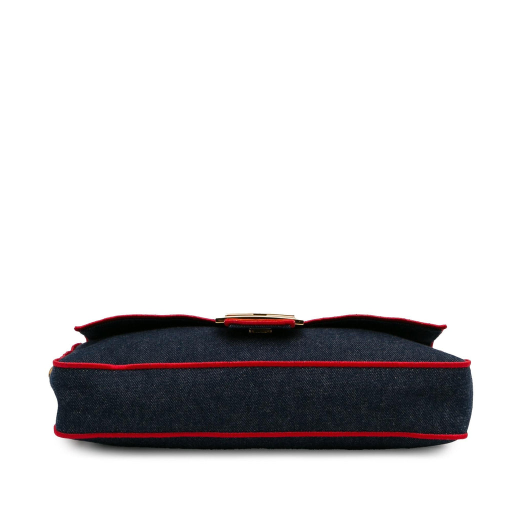 Fendi Large Denim Baguette Satchel (SHG-oOuzqA)