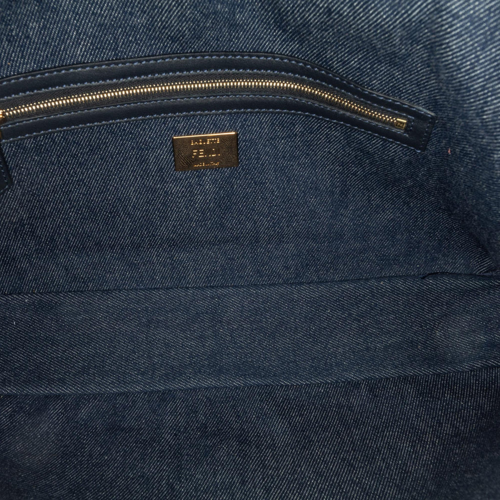 Fendi Large Denim Baguette Satchel (SHG-oOuzqA)