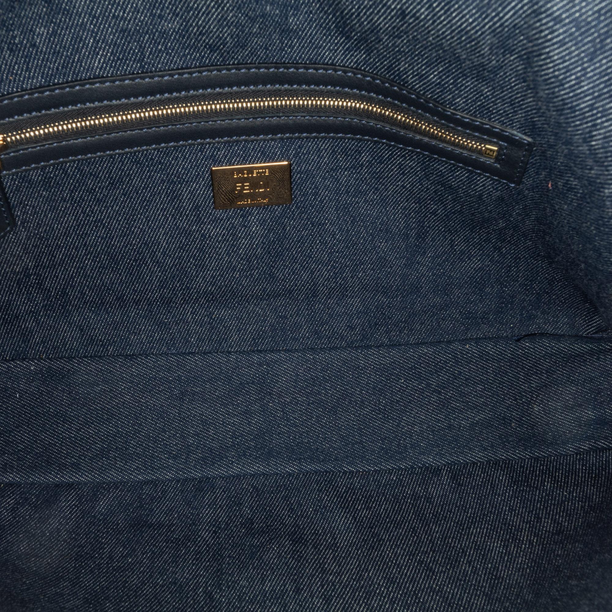 Fendi Large Denim Baguette Satchel (SHG-oOuzqA)