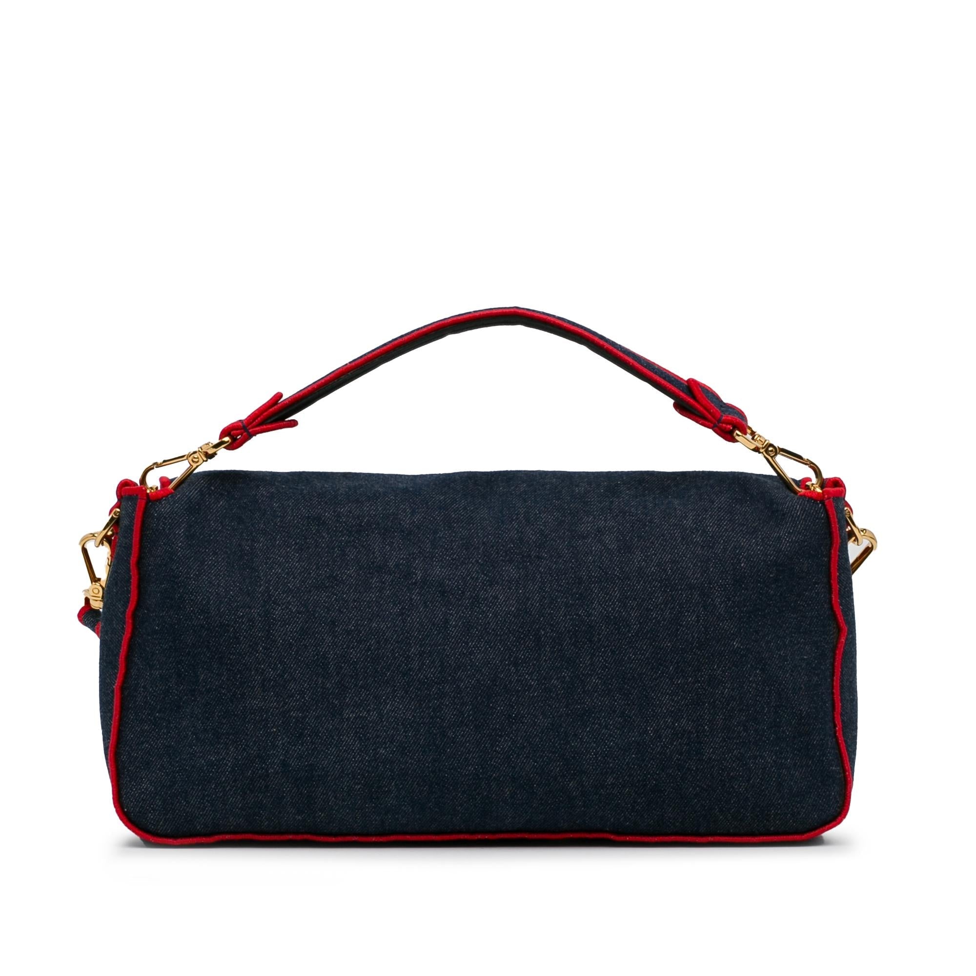 Fendi Large Denim Baguette Satchel (SHG-0IShmW)