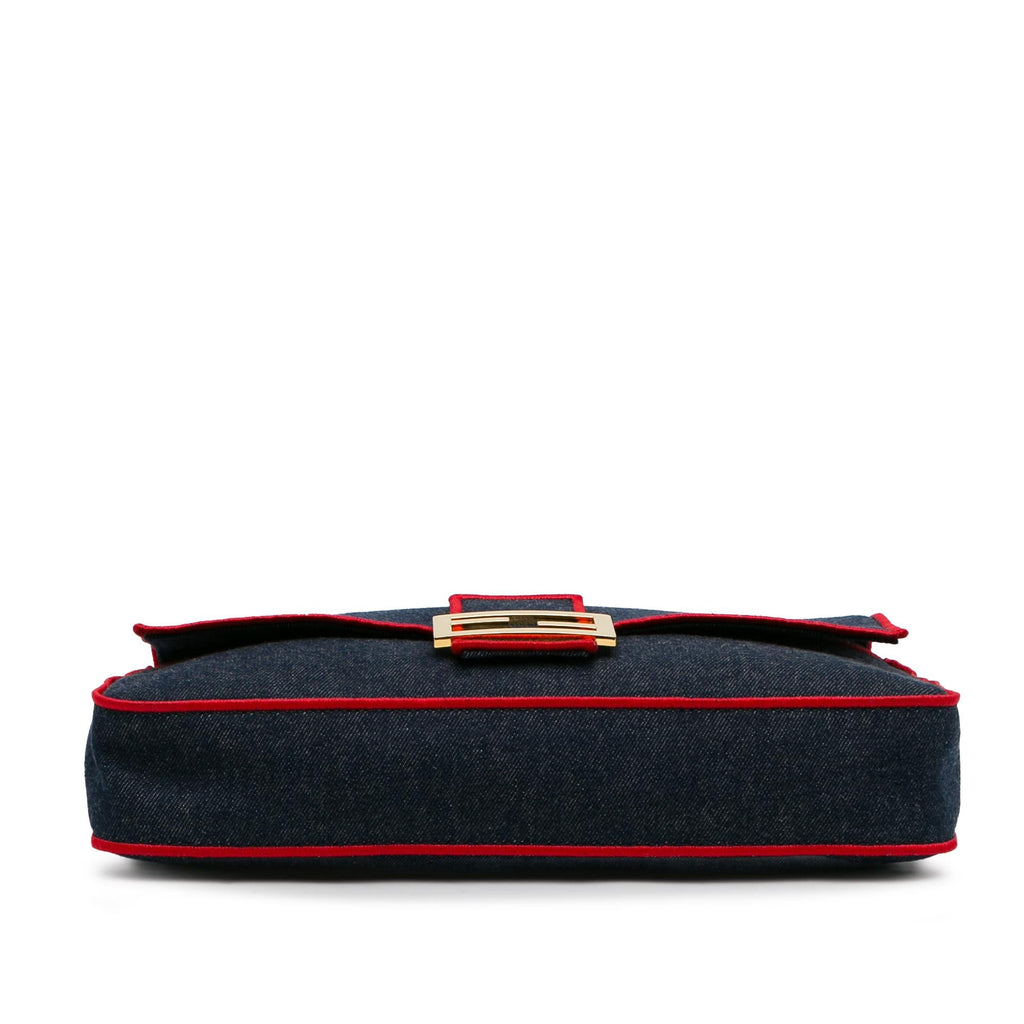 Fendi Large Denim Baguette Satchel (SHG-0IShmW)