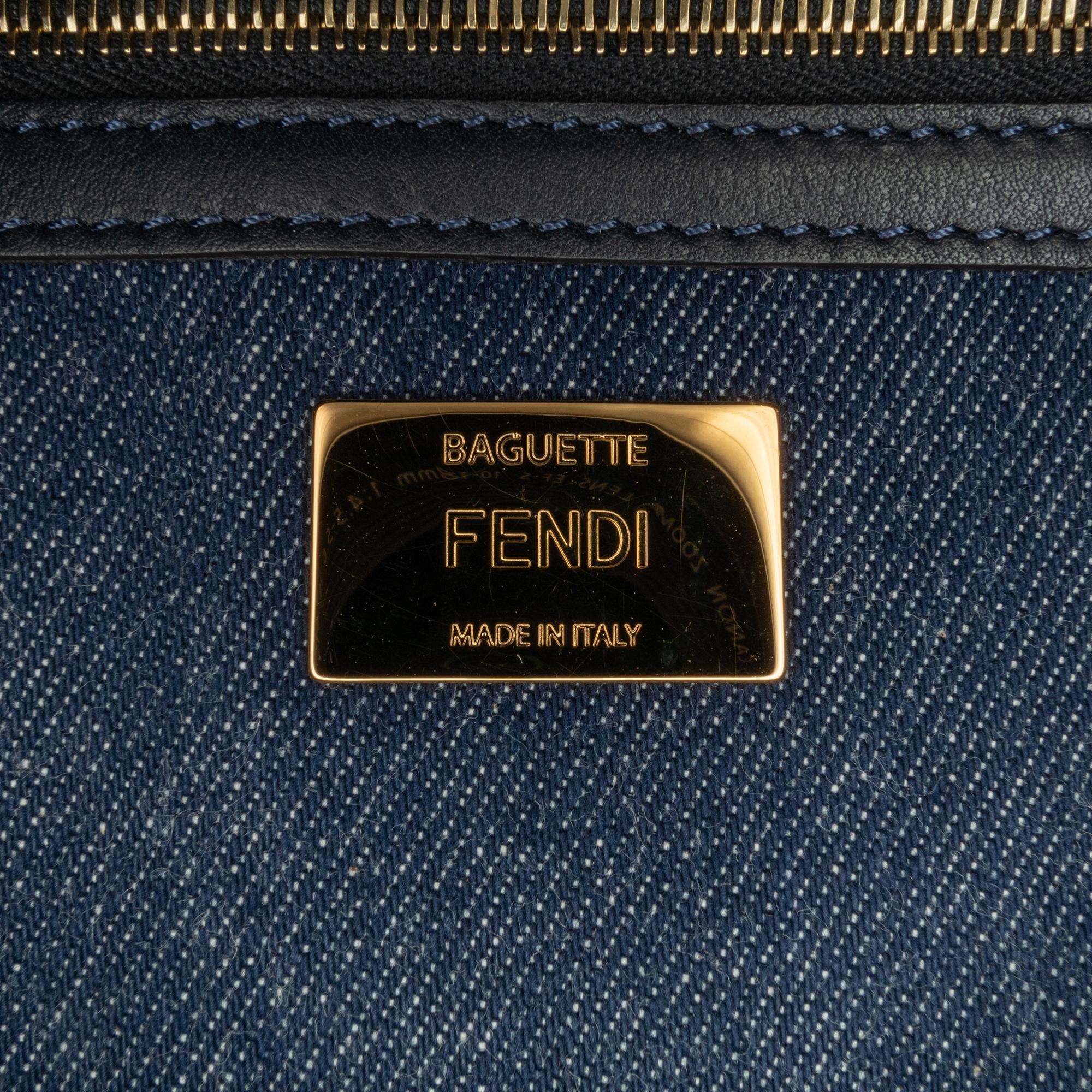 Fendi Large Denim Baguette Satchel (SHG-0IShmW)